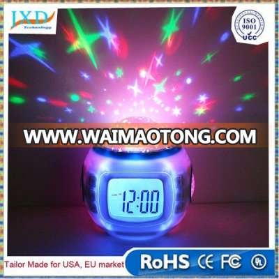 LED Music Starry Star Sky Projector Projection Alarm Clock